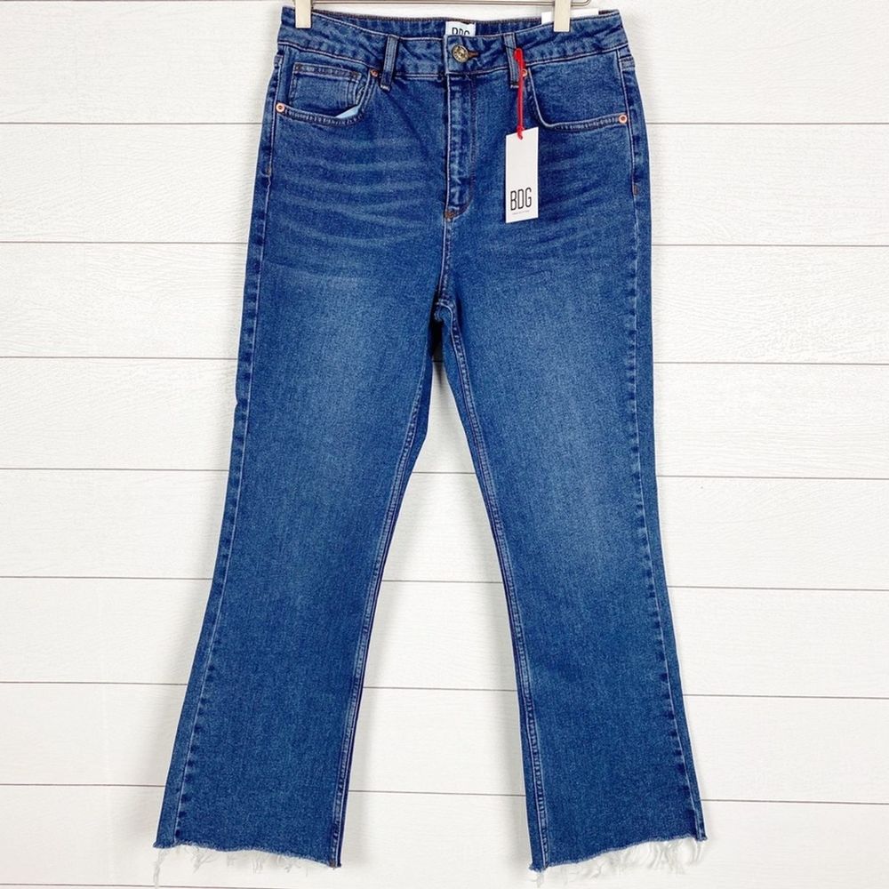 BDG Kick Relaxed Crop Flare Dark Denim Jeans 30x32